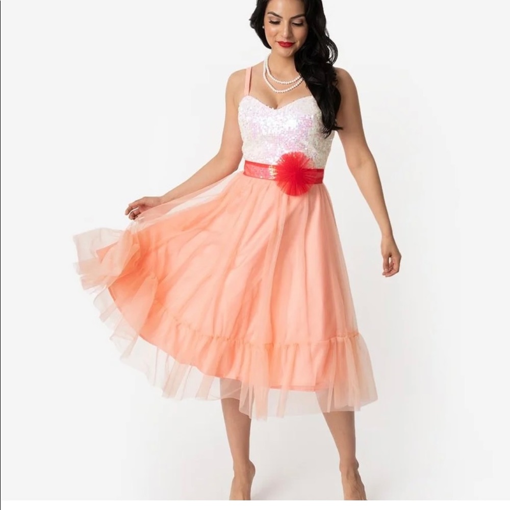 Unique Vintage X Barbie Peaches N’ Cream Dress